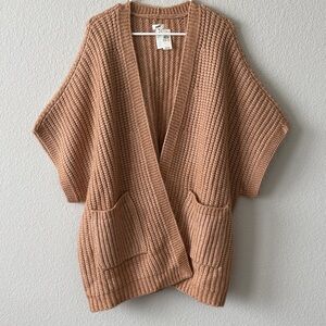 Aerie Tan Open-Front Cardigan